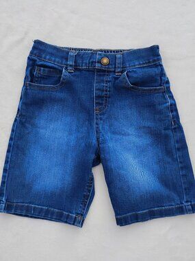 BOY'S 6 BLUE DENIM SHORTS PULL ON STRETCH WAIST SUMMER PLAY CLOTHES REAL POCKETS